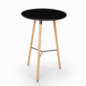 Tavolino alto per sgabelli design wooden scandinavo 60x60 rotondo in legno Shrub Sconti