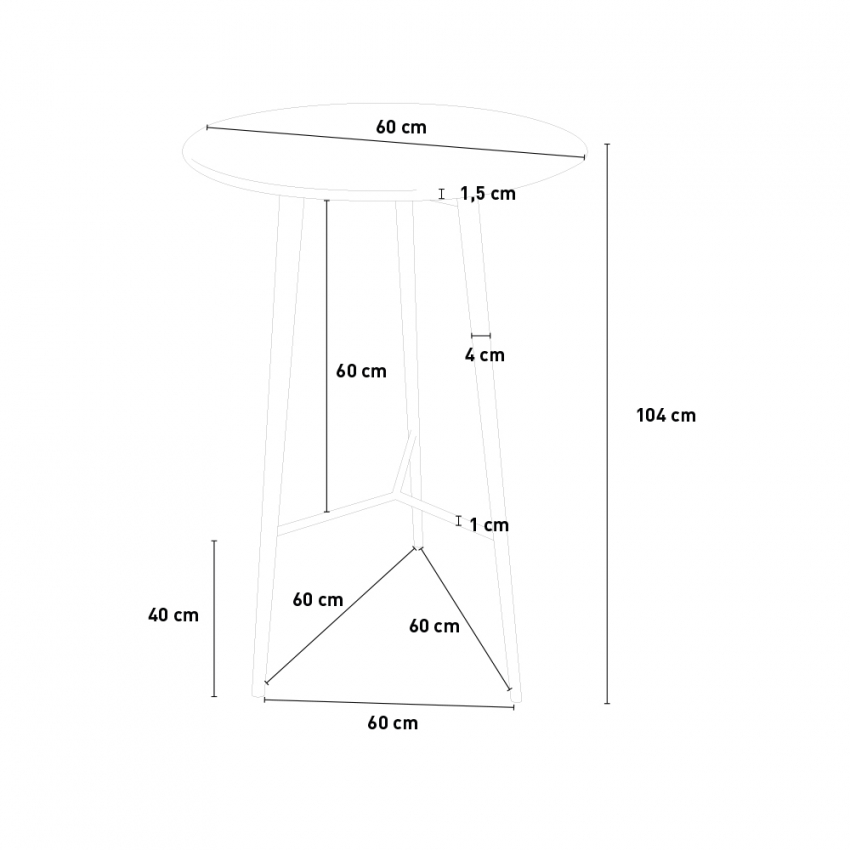 Bolt Tavolino Alto Per Sgabelli Industrial 60X60