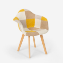 Sedia poltrona patchwork design nordico salotto cucina studio Herion 
