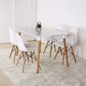 Tavolo quadrato design scandinavo cucina sala da pranzo legno 80x80cm Wooden Saldi