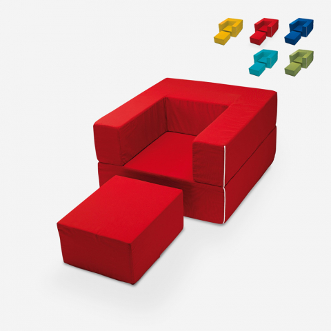 Poltrona modulare design componibile chaise longue letto in tessuto Free Sofa