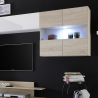 Parete attrezzata porta TV soggiorno moderno bianco lucido legno Nice Sconti