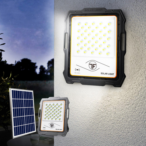 Faro LED 100W portatile pannello solare 2000 lumen telecomando Inluminatio M