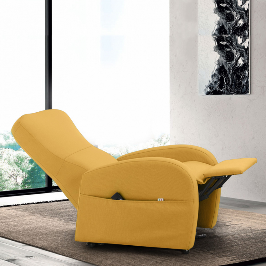 Poltrona reclinabile in tessuto colorato dal design moderno per un relax  confortevole