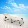 Set 4 lettini spiaggia mare giardino pieghevoli in alluminio Mauritius Offerta