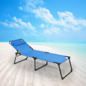 Set 4 lettini spiaggia mare giardino pieghevoli in alluminio Mauritius 