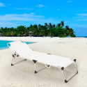 Set 4 lettini spiaggia mare giardino pieghevoli in alluminio Seychelles