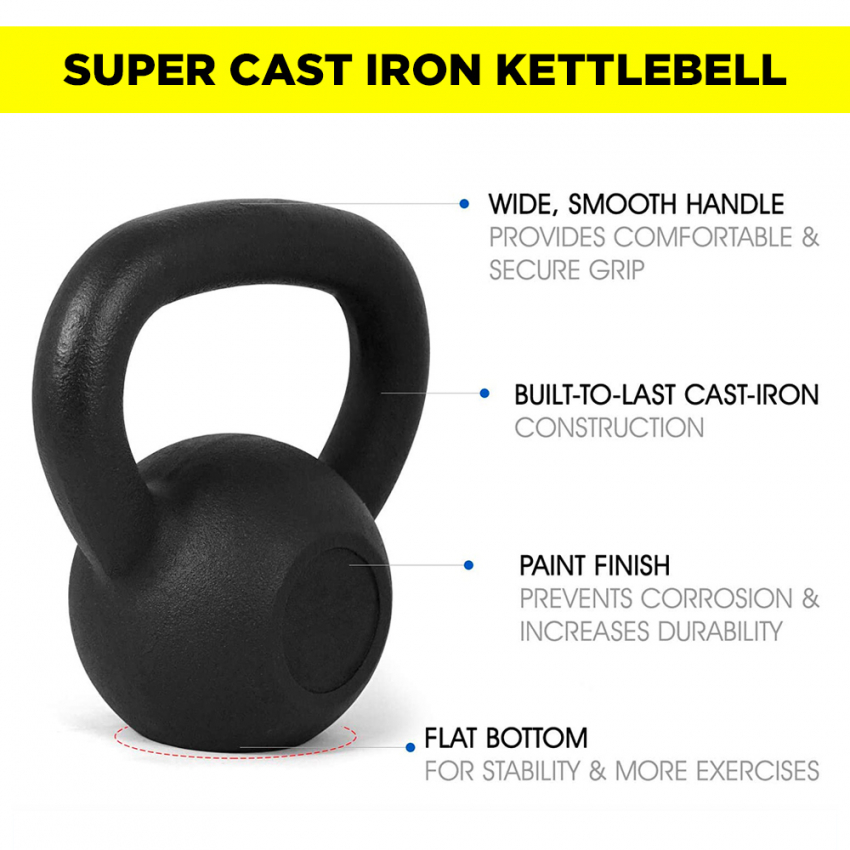Kettlebell in ferro peso 24 kg sfera maniglia cross training fitness Kotaro