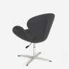 Poltrona ufficio design moderno sedia girevole in tessuto grigio Robin Saldi