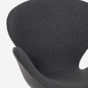 Poltrona ufficio design moderno sedia girevole in tessuto grigio Robin Sconti