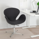 Poltrona ufficio design moderno sedia girevole in tessuto grigio Robin Offerta