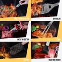 Set professionale barbecue BBQ in acciaio inox pinza spatola coltello Bladeset