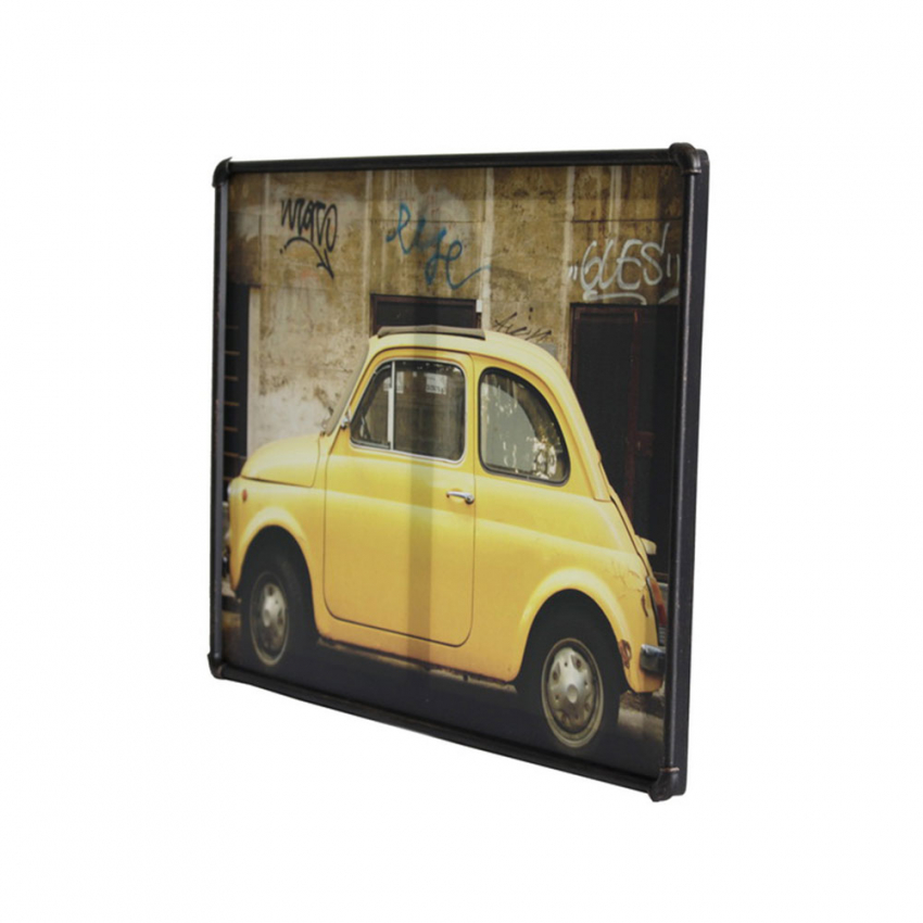 Cinquecento quadro canvas tela cornice tubolare metallo 80x60cm