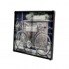 Quadro bicicletta canvas su tela con cornice tubolare in metallo 80x60cm Bike Offerta