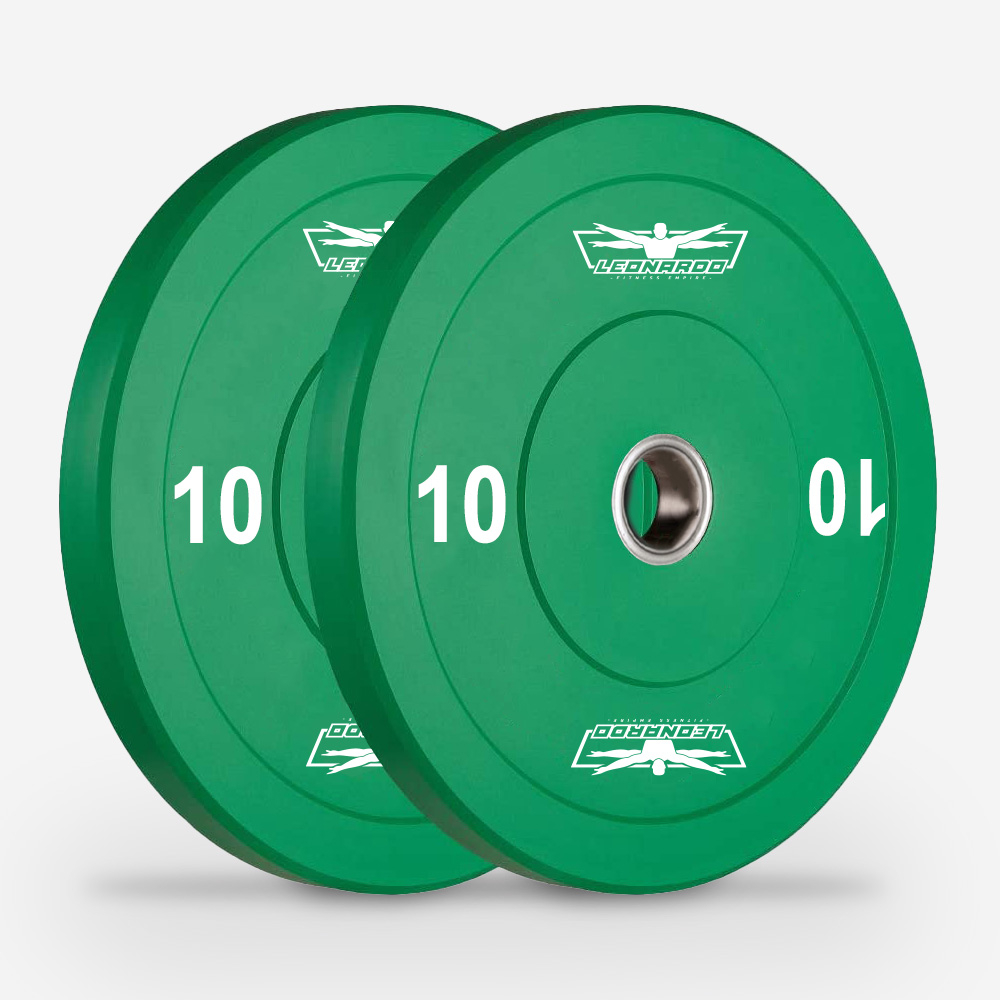2 x 10 kg dischi bumper olimpionici gomma e acciaio 50mm cross training Hanzo