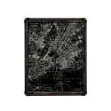 Quadro mappa canvas su tela cornice tubolare in metallo 60x80cm Satellite Map