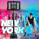 Canestro basket professionale portatile altezza regolabile 250 - 305 cm NY