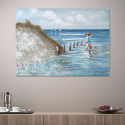 Quadro paesaggio natura dipinto a mano su tela 120x90cm By The Seashore