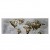 Quadro planisfero design dipinto a mano su tela 140x45cm World Map