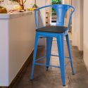 Sgabello Tolix industriale h68cm schienale top legno Steel Wood Back Caratteristiche