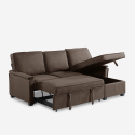 Divano letto angolare 3 posti design moderno con penisola contenitore Stratum Scelta