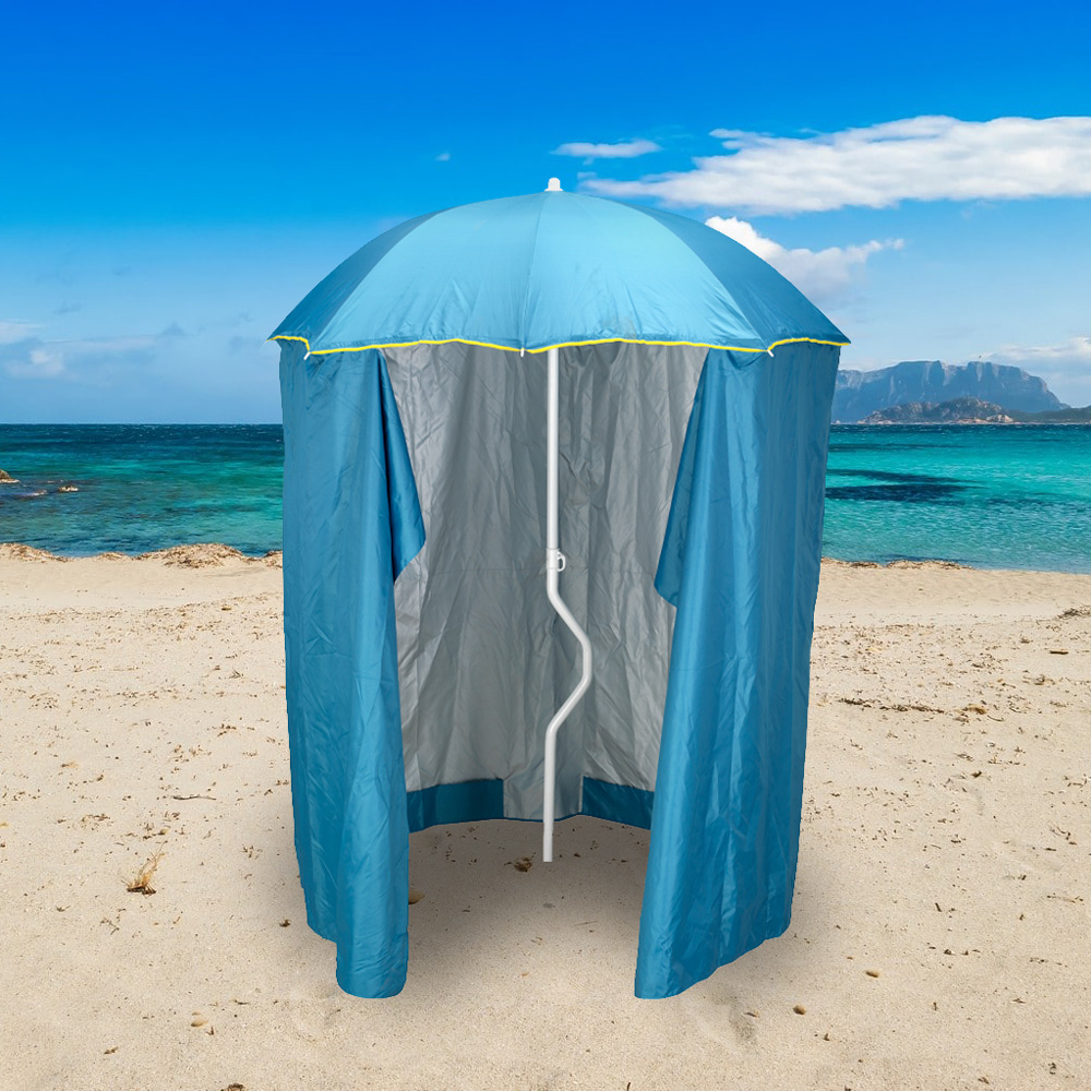 Ombrellone Mare Spiaggia 200 cm  Protezione UV con Tenda ZEUS