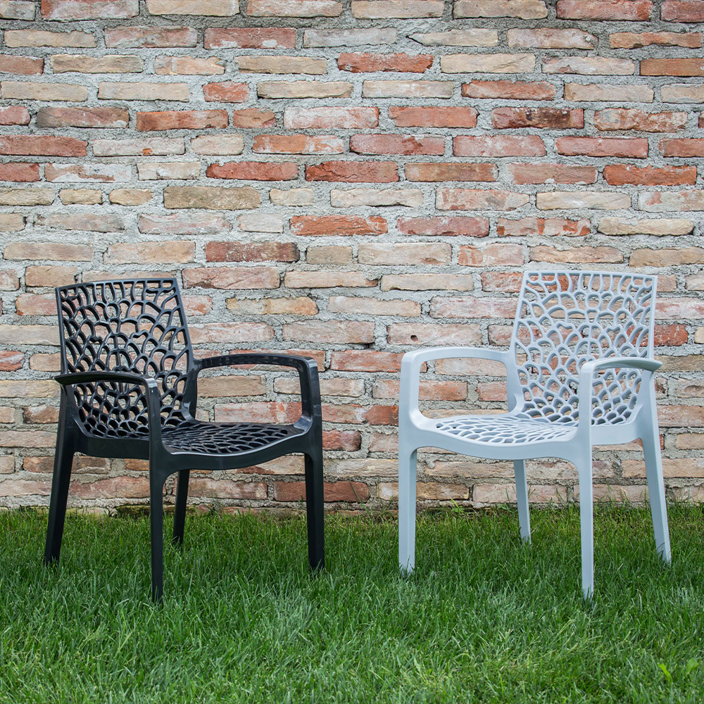 miniature 49  - Chaise en polypropylène accoudoirs jardin café Grand Soleil Gruvyer Arm