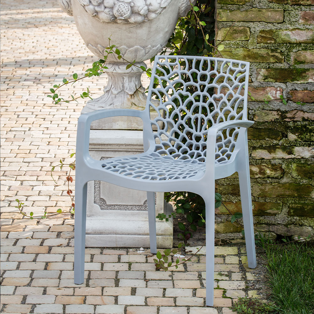 miniature 30  - Chaise en polypropylène accoudoirs jardin café Grand Soleil Gruvyer Arm