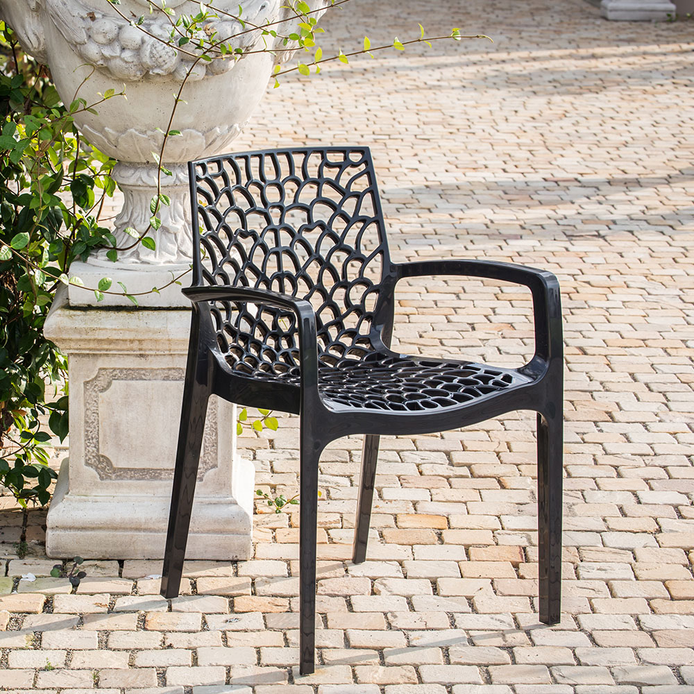 miniature 31  - Chaise en polypropylène accoudoirs jardin café Grand Soleil Gruvyer Arm