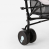 Passeggino per bambini 15 kg pieghevole schienale reclinabile 4 ruote Buggago 