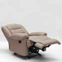 Poltrona relax in tessuto design reclinabile poggiapiedi 4 ruote Maura Misure