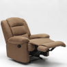 Poltrona relax in tessuto design reclinabile poggiapiedi 4 ruote Maura 