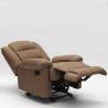 Poltrona relax in tessuto design reclinabile poggiapiedi 4 ruote Maura 