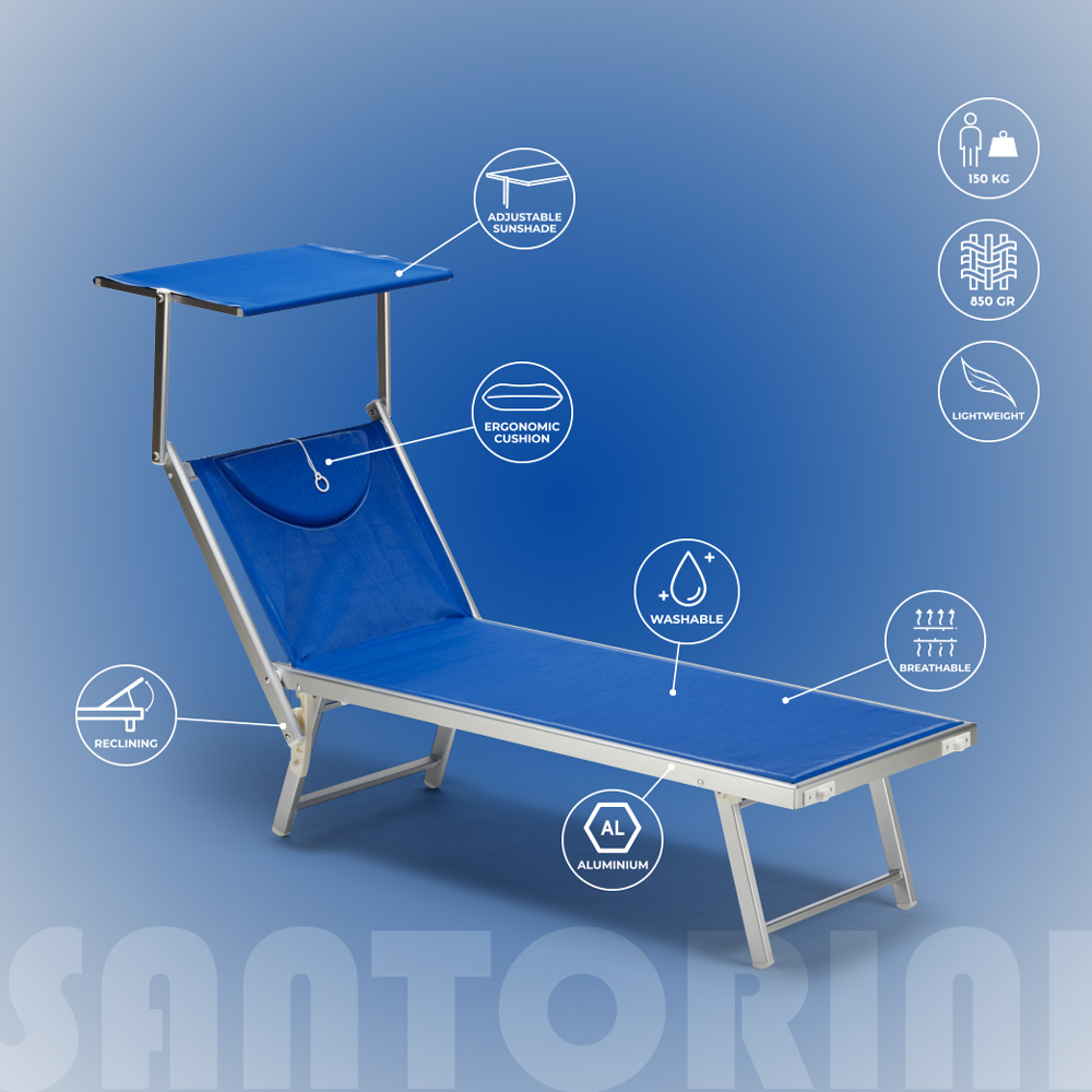 miniatura 81  - Lettino spiaggia mare prendisole professionale alluminio Santorini