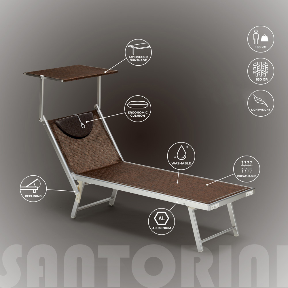 miniatura 59  - Lettino spiaggia mare prendisole professionale alluminio Santorini