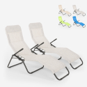 2 lettini sdraio pieghevole basculante zero gravity spiaggia giardino Pasha Costo