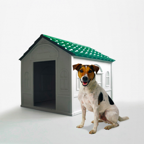 Casetta cuccia per cani di taglia media in plastica giardino Milo