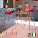 Sgabello design trasparente gambe in acciaio bar cucina Scab Frog h65 Saldi