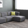 Divano 3 posti modulare componibile in tessuto stile moderno con pouf Jantra Stock