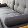 Divano 2-3 posti soggiorno stile moderno in tessuto con pouf Luda Costo