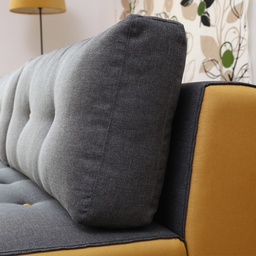 Luda divano 2-3 posti soggiorno stile moderno tessuto pouf
