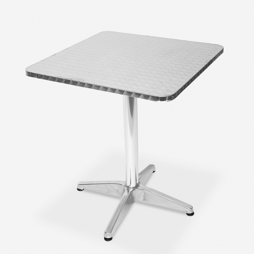 Locinas tavolo bar bistrot top pieghevole quadrato 70x70cm alluminio