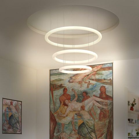 Lampada Da Soffitto Circolare Sospensione Design Moderno Slide Giotto