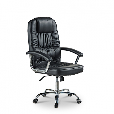 Poltrona sedia per ufficio imbottita ergonomica in similpelle Commodus Promozione