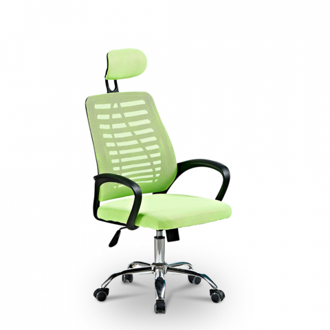 Sedia ufficio poggiatesta tessuto traspirante ergonomica Equilibrium Emerald