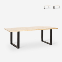 Tavolo design asse legno metallo stile industriale 200x80cm rettangolare da pranzo Rajasthan 200