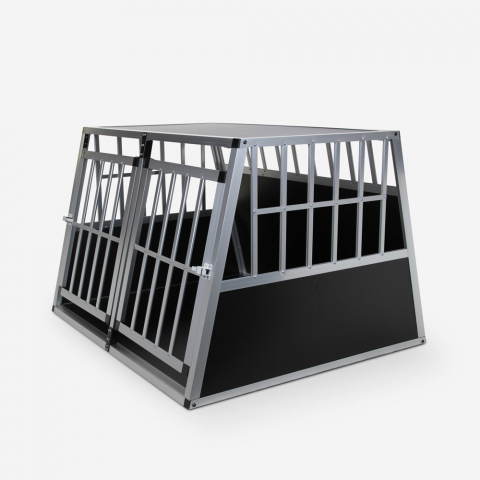 Box rigido doppio per cani trasportino gabbia in alluminio 104x91x69cm Skaut XL Promozione