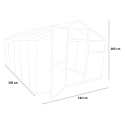Serra per giardinaggio alluminio policarbonato porta finestra 183x305x205cm Pavonia Misure