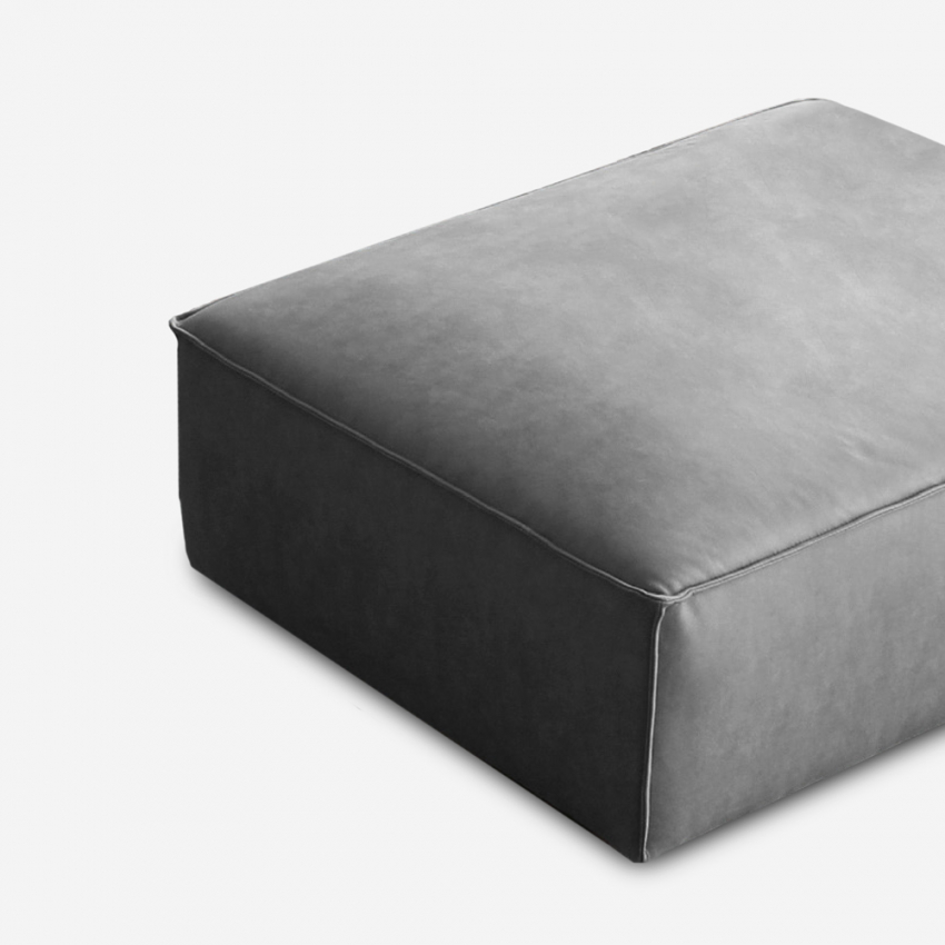 Solv pouf poggiapiedi rettangolare in tessuto per divano design