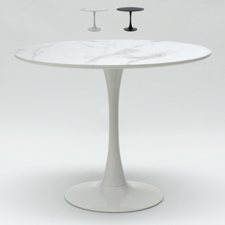 Tulipan murmar 80 tavolo rotondo effetto marmo 80cm sala da pranzo  ristorante